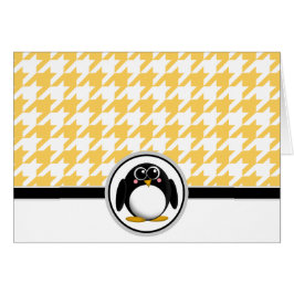Adortable Pinguin Yellow & White Hahnentrittmuster