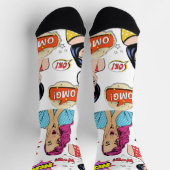 Adortable Pop Art überraschte Frauen OMG White Socken (Oben)
