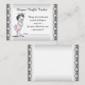 Adortable Princess Baby Girl Diaper Raffle Ticket Begleitkarte (Vorne/Hinten)