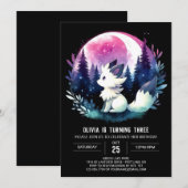 Adortable Printable Wolf Birthday Einladung (Vorne/Hinten)