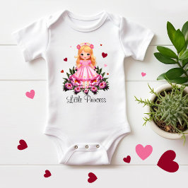 Adortable Prinzessin mit Blume Baby Strampler