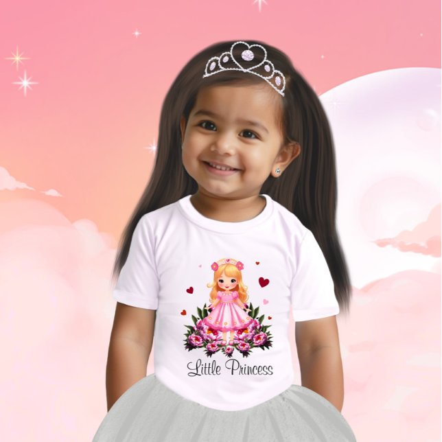 Adortable Prinzessin mit Blume Baby T-shirt (Von Creator hochgeladen)