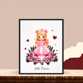 Adortable Prinzessin mit Blume Fotodruck