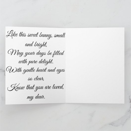 Adortable Rabbit & Carrot Gruß Karte (Innenseite)