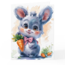 Adortable Rabbit & Carrot Gruß