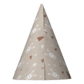 Adortable Rabbit Kids Pattern Party Hat Partyhütchen (Rückseite)