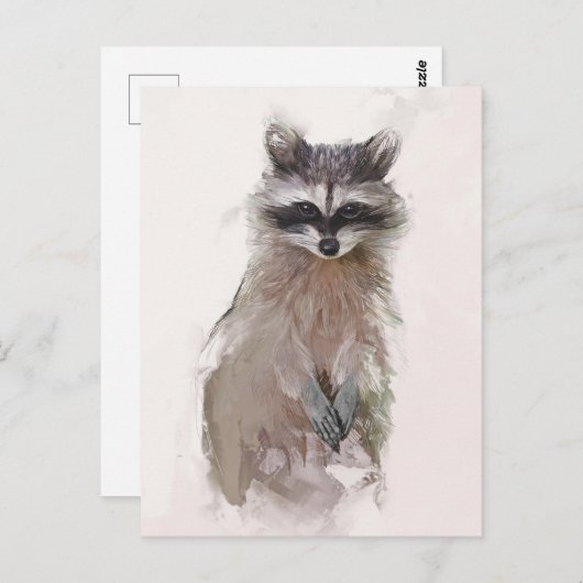 Adortable Raccoon Portrait Postkarte (Vorne/Hinten)