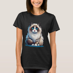 Adortable Ragdoll Cat Design T-Shirt