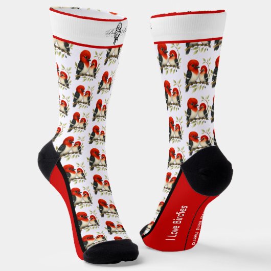 Adortable Red Headed Woodpecker Socks Socken (Gewinkelt)
