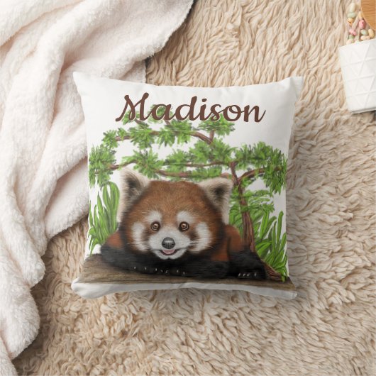 Adortable Red Panda Personalisiert Throw Kissen (Decke)