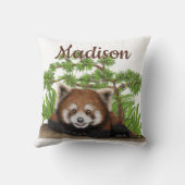 Adortable Red Panda Personalisiert Throw Kissen (Rückseite)