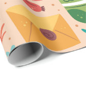 Adortable Retro Fall Muster Wasserfarbe niedlich r Geschenkpapier (Rolleneckpunkt)