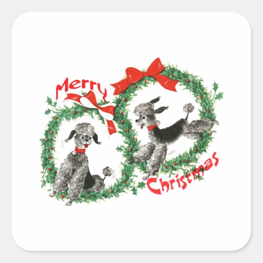 Adortable Retro Weihnachtsbaum Kraath Custom Quadratischer Aufkleber (Vorderseite)