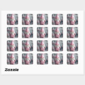 Adortable rosa Backen Gnome Cupcake Quadratischer Aufkleber (Blatt)