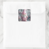Adortable rosa Backen Gnome Cupcake Quadratischer Aufkleber (Tasche)