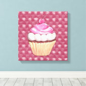 Adortable rosa Cupcake Canvas Print Leinwanddruck (Insitu (Holzboden))