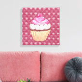 Adortable rosa Cupcake Canvas Print Leinwanddruck (Insitu (Wohnzimmer))