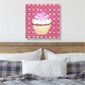 Adortable rosa Cupcake Canvas Print Leinwanddruck (Insitu (Schlafzimmer))