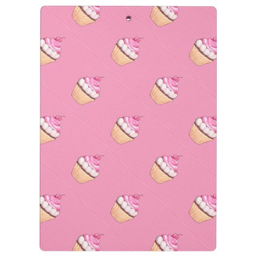 Adortable rosa Cupcake mit Cherry Clipboard Klemmbrett (Rückseite)