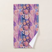 Adortable rosa Lila Pastelfarben, florales Cutout Badhandtuch Set (Handtuch)