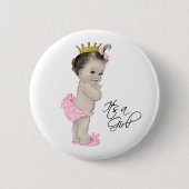 Adortable Rosa Princess The a Girl Button (Vorderseite)