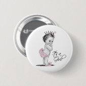 Adortable Rosa Princess The a Girl Button (Vorne & Hinten)