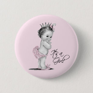Adortable Rosa Princess The a Girl Button