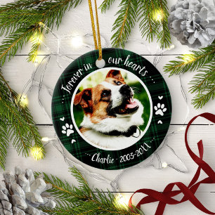 Adortable Rustic Dog Pet Memorial Custom Foto Keramik Ornament