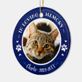 Adortable rustikale Cat Pet Memorial Custom Foto B Keramik Ornament (Links)