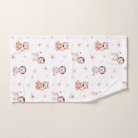 Adortable Safari Lion & Tiger Muster Badhandtuch Set (Handtuch)