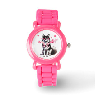 Adortable sibirische Husky-Kinderuhr Armbanduhr