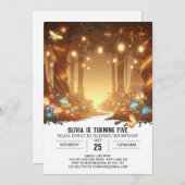 Adortable Simple Woodland Digital Geburtstag Einladung (Vorne/Hinten)