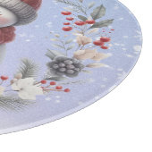 Adortable Snowman Weihnachtskranz Schneidebrett (Ecke)