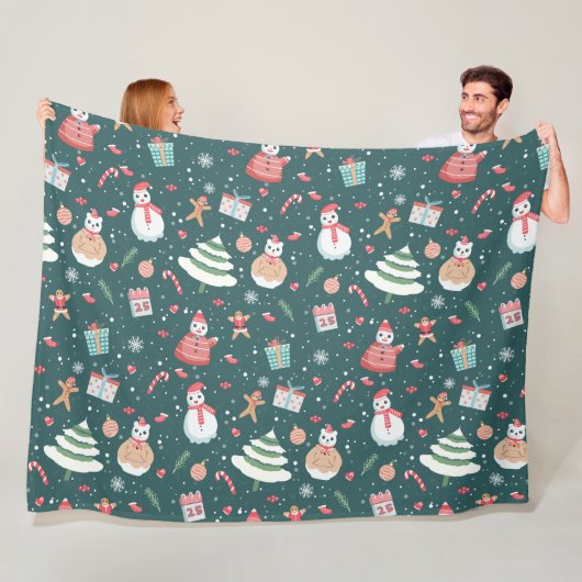 Adortable Snowman Weihnachtsmuster Fleecedecke (Beispiel)