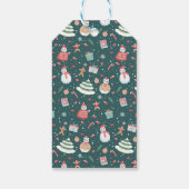 Adortable Snowman Weihnachtsmuster Geschenkanhänger (Rückseite)