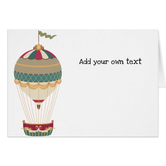 Adortable Steampunk Hot Air Ballon mit Flag (Vorderseite (Horizontal))