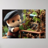 Adortable Steampunk Otter Works auf Maschinen Poster (Vorne)