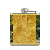 Adortable Sweet Yorkshire Terrier Goldfolie Design Flachmann (Rückseite)