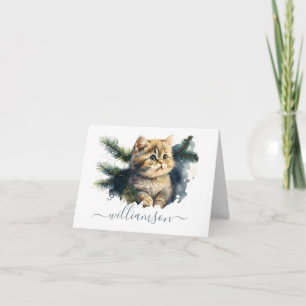 Adortable Tabby Kitten Wasserfarbe mit Nachname