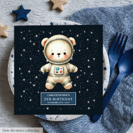 Adortable Teddy Bear Astronaut Personalisiertes Pa Serviette