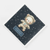 Adortable Teddy Bear Astronaut Personalisiertes Pa Serviette (Ecke)