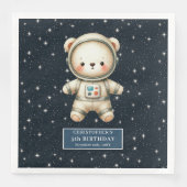 Adortable Teddy Bear Astronaut Personalisiertes Pa Serviette (Vorderseite)
