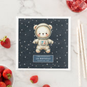 Adortable Teddy Bear Astronaut Personalisiertes Pa Serviette (Beispiel)