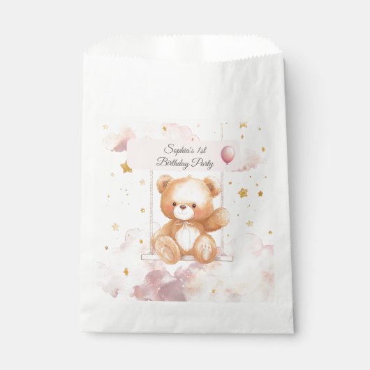 Adortable Teddy Bear - Custom Birthday Fevor Bag Geschenktütchen (Vorderseite)