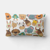 Adortable tierische Hasen Kühe Kinder Lendenkissen (Rückseite)