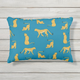 Adortable Tiermuster Tiger Geparden Tiger Blau Kissen Für Draußen