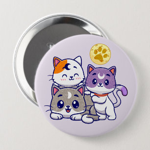 Adortable Trio - Drei Niedliche Katzen Button