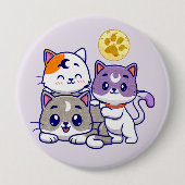 Adortable Trio - Drei Niedliche Katzen Button (Vorderseite)