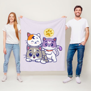 Adortable Trio - Drei Niedliche Katzen Fleecedecke