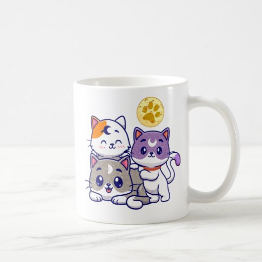 Adortable Trio - Drei Niedliche Katzen Kaffeetasse (Rechts)